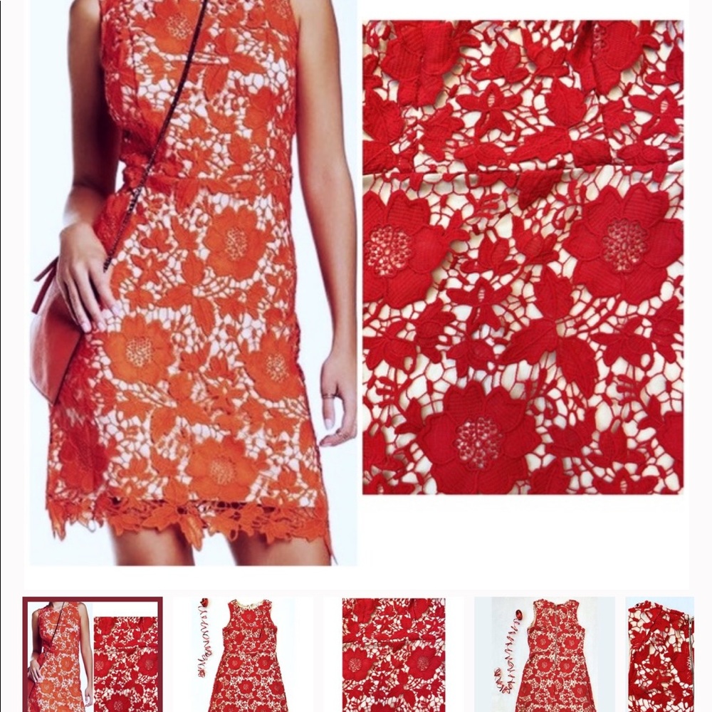 Red Floral Lace dress size 8